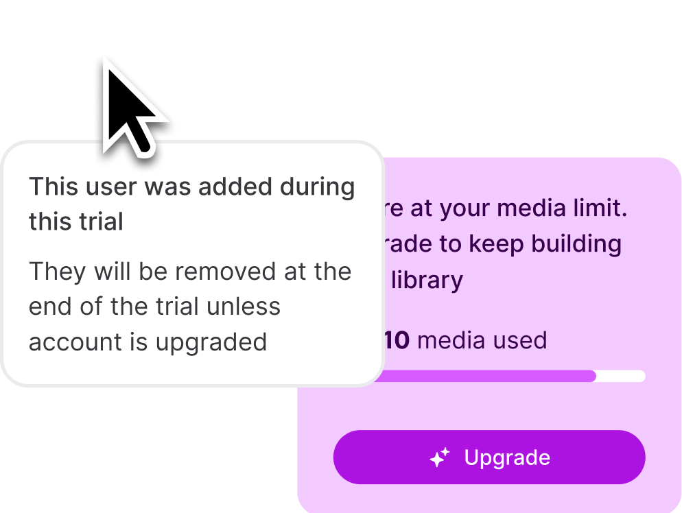 Wistia trial experience and upgrade flow showing plan selection and billing options